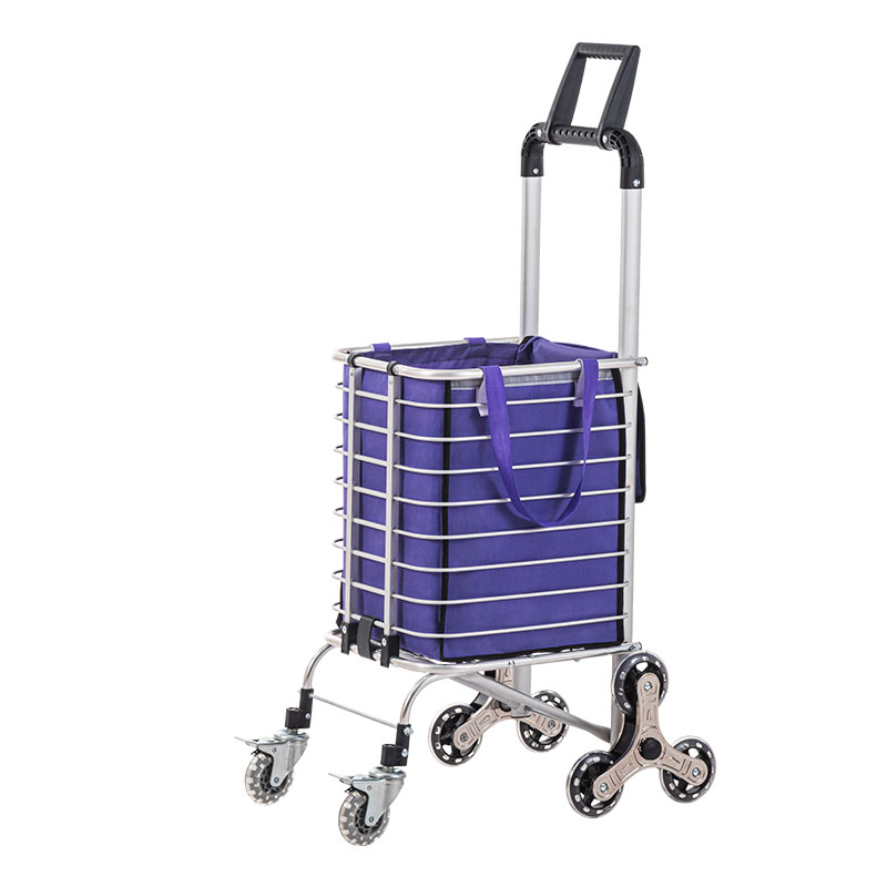 8 amasondo Ukugoqa I-Aluminium Alloy Shopping Trolley Cart with Bag